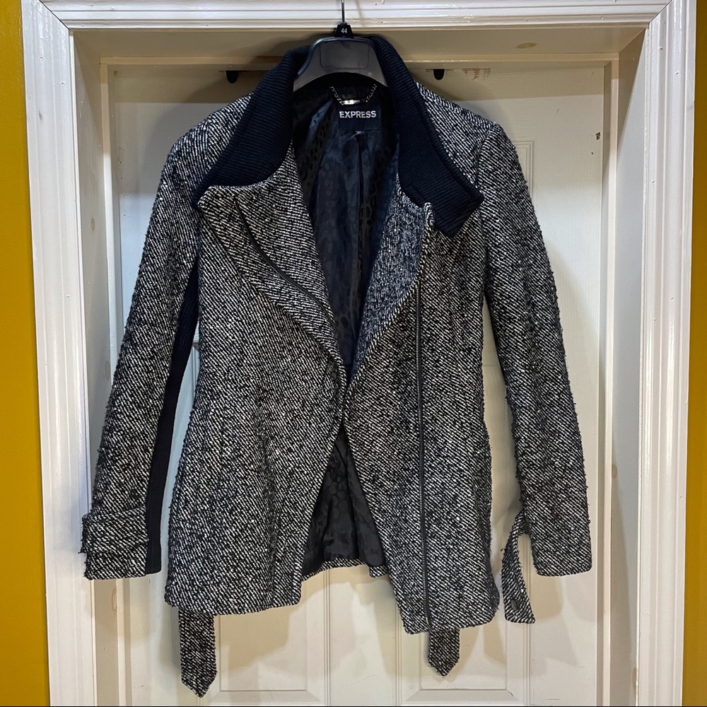 Express Zip up Tweed Coat